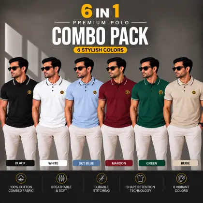 Men's Polo T-Shirts light -Solid-Color-(Combo-2)