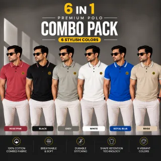 Men's Polo T-Shirts light -Solid-Color-(Combo-1) thumbnail 1