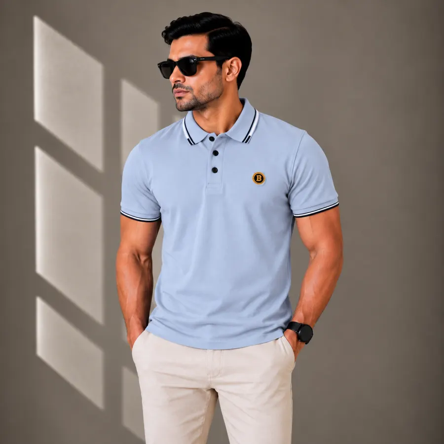 Men's Polo T-Shirts light -Solid-Color-(Combo-2)