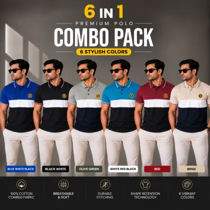 Men's Polo T-Shirts Light -Multi-Color-(Combo-2)