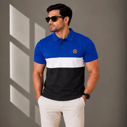 	 Men's Polo T-Shirts Light -Multi-Color-(Combo-1)