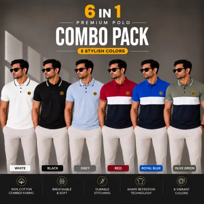 	 Men's Polo T-Shirts Light -Mix-Color-(Combo-1)