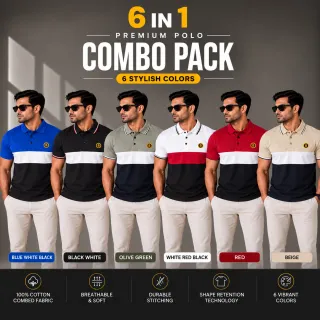 Men's Polo T-Shirts Light -Multi-Color-(Combo-1) thumbnail 1
