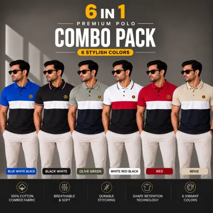 	 Men's Polo T-Shirts Light -Multi-Color-(Combo-1)